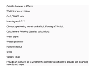 Outside diameter = 4 0 0 m m Wall thickness = 1 1