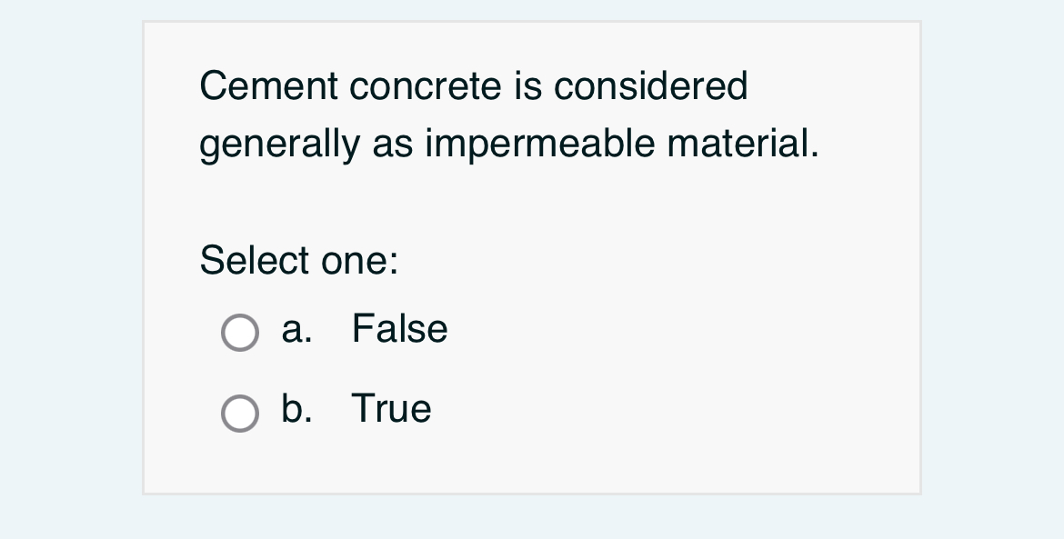 Cement concrete is considered generally as