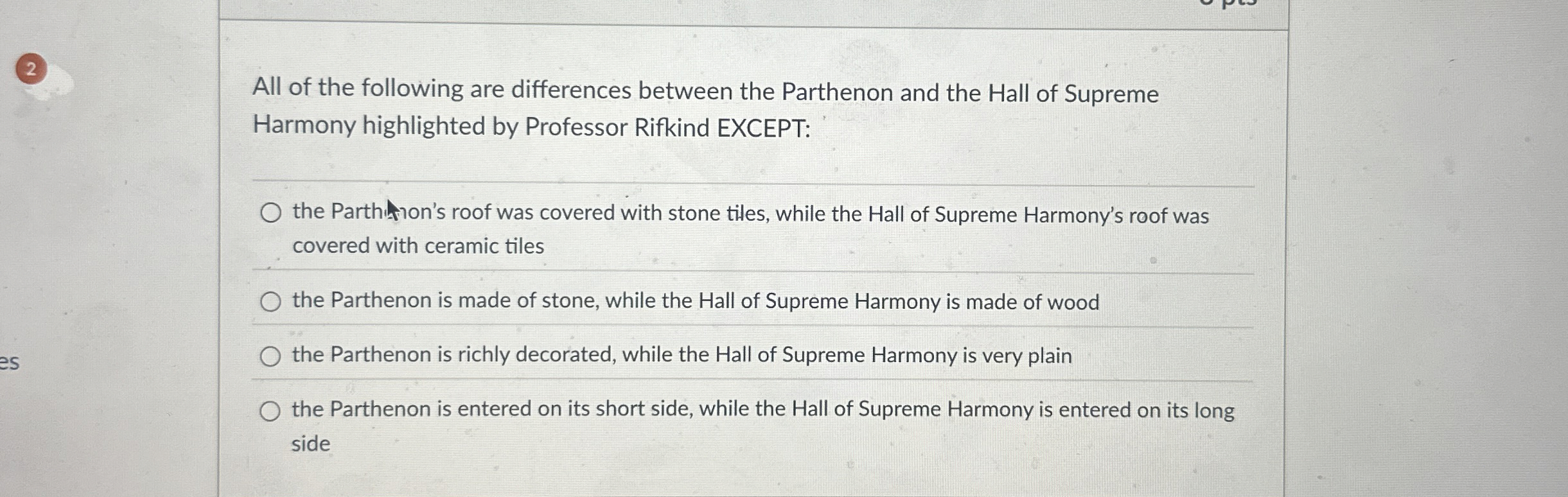 All of the following are differences between the