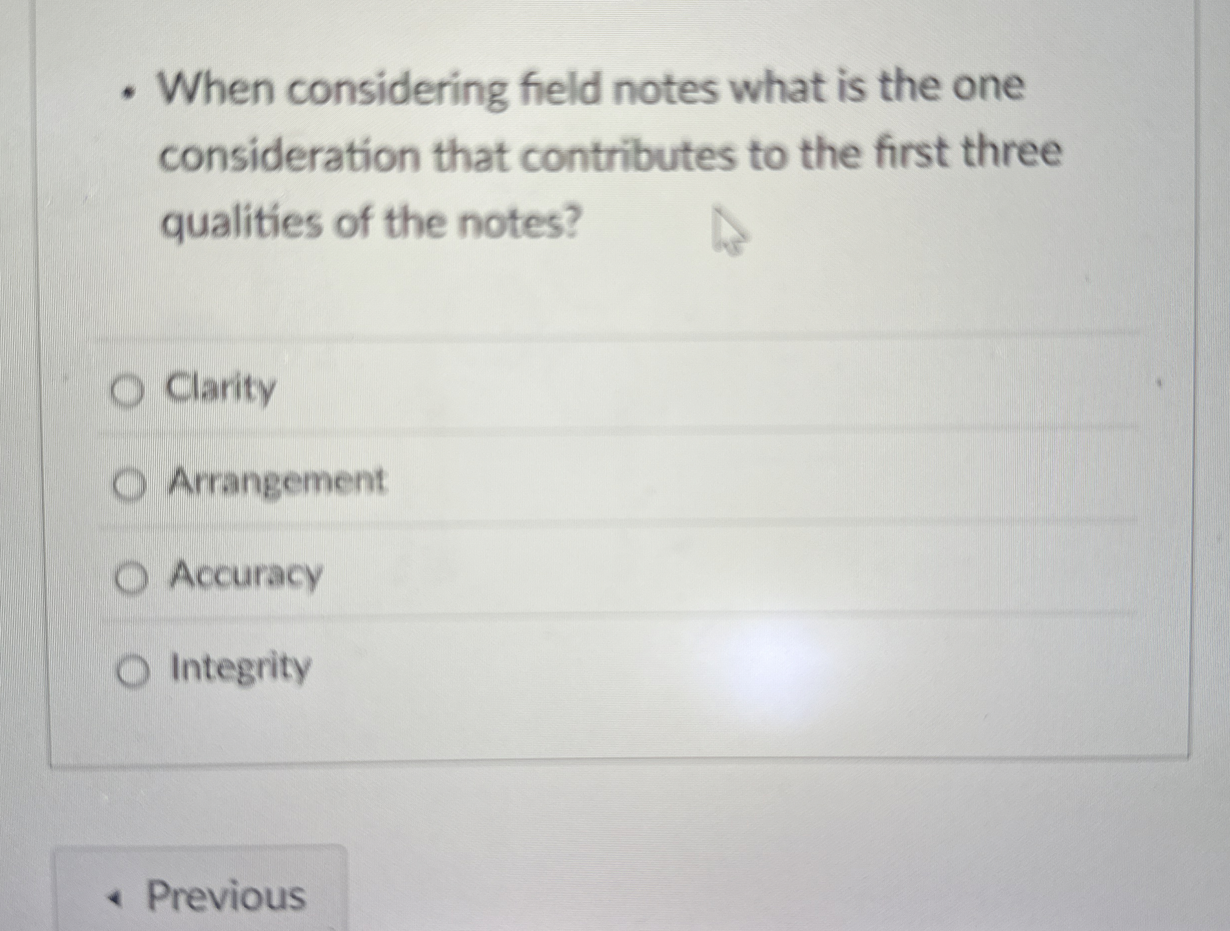 When considering field notes what is the one
