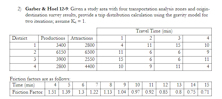 Garber & Hoel 1 2 - 9 : Given a study area with