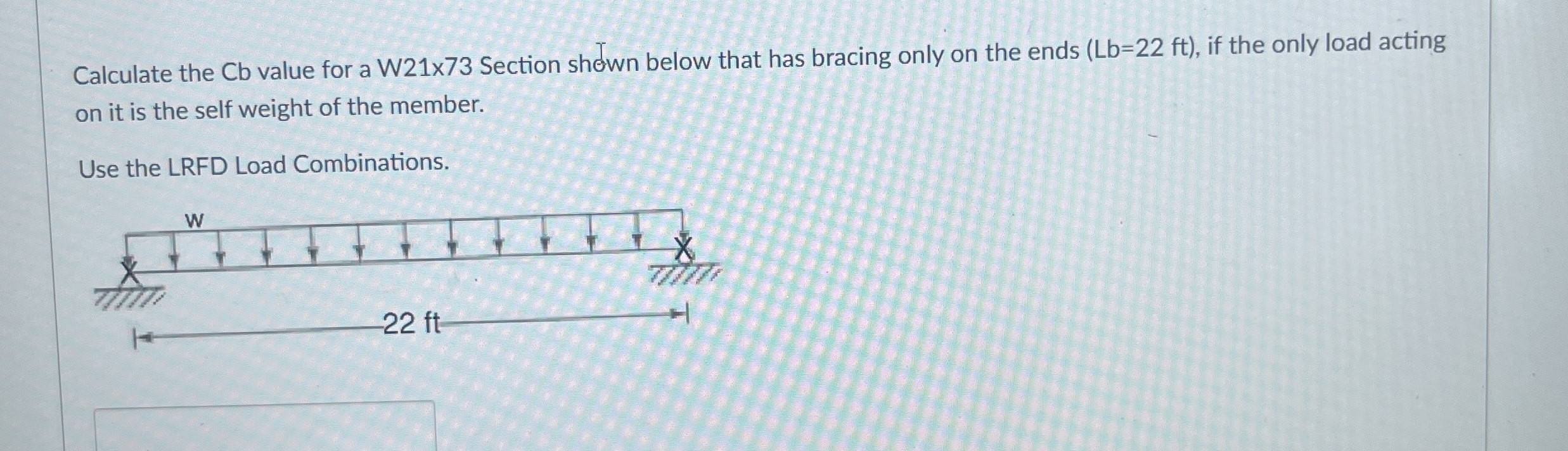 Calculate the Cb value for a W 2 1 7 3 Section