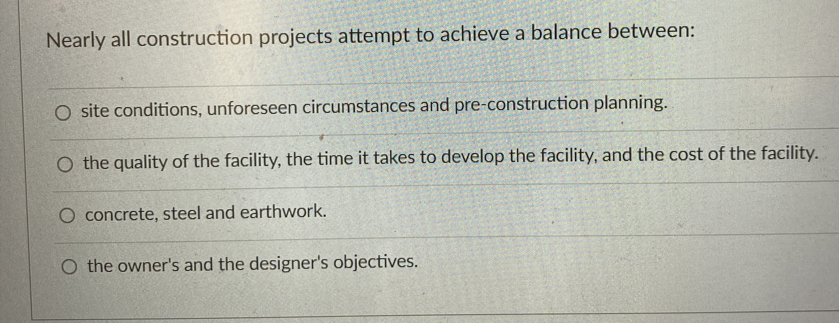 Nearly all construction projects attempt to
