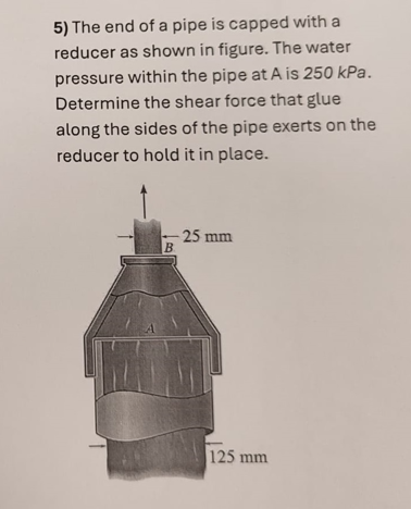 The end of a pipe is capped with a reducer as