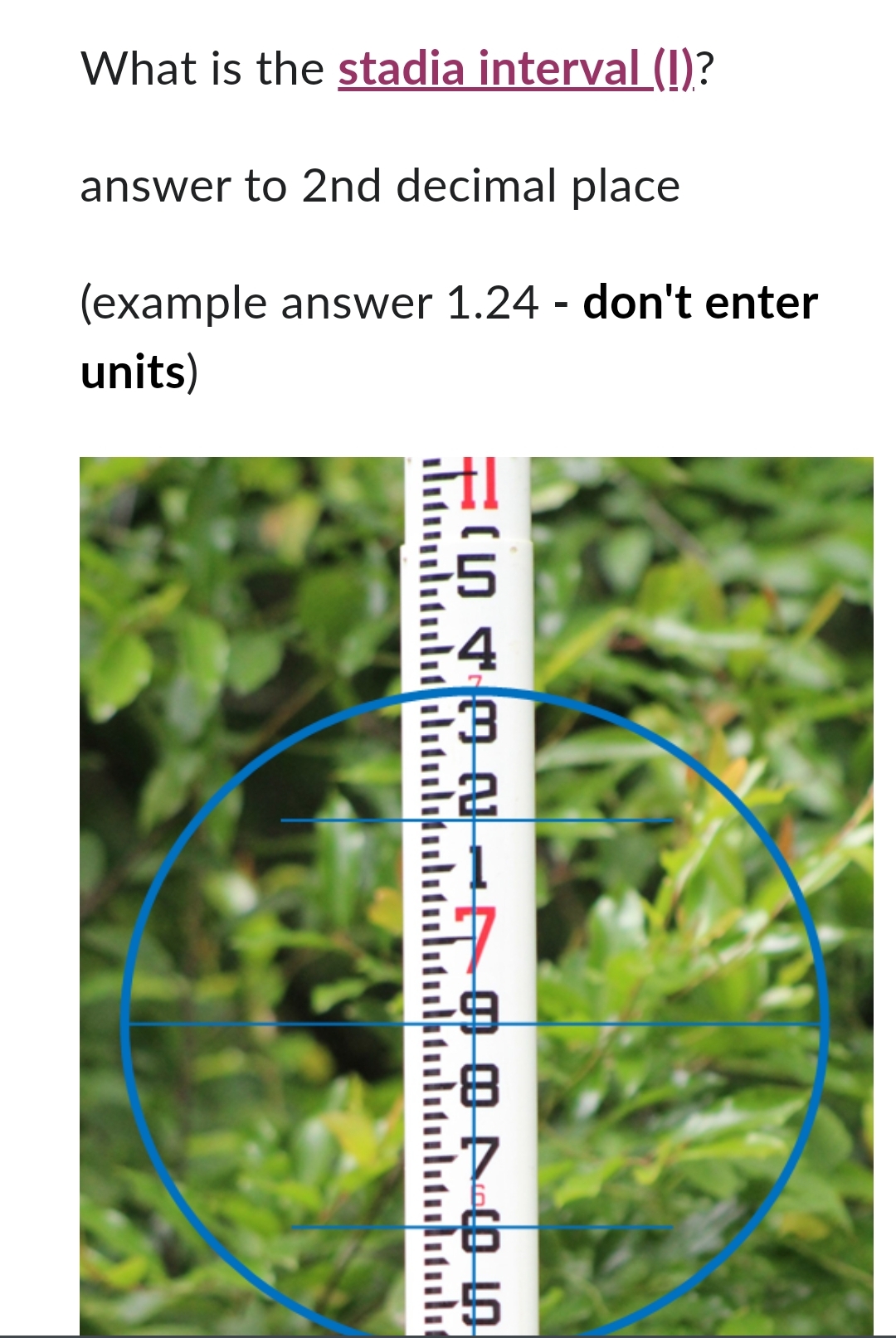What is the stadia interval ( I ) ? answer to 2