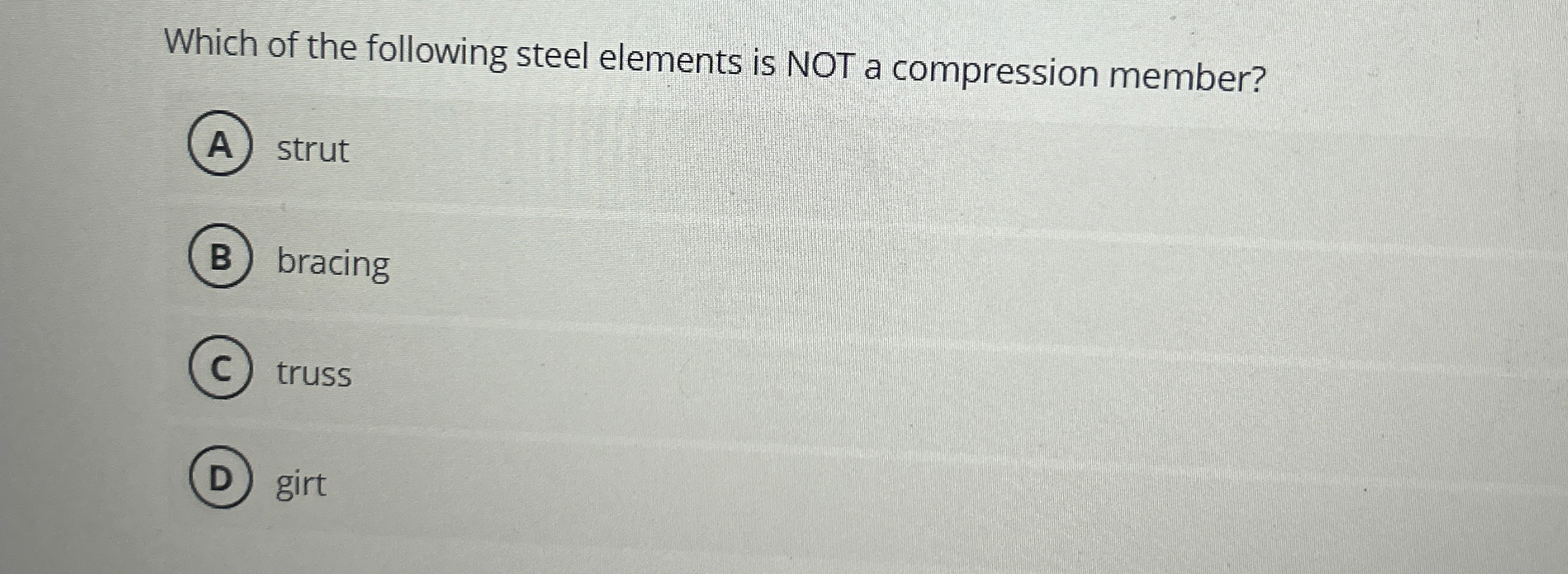 Which of the following steel elements is NOT a