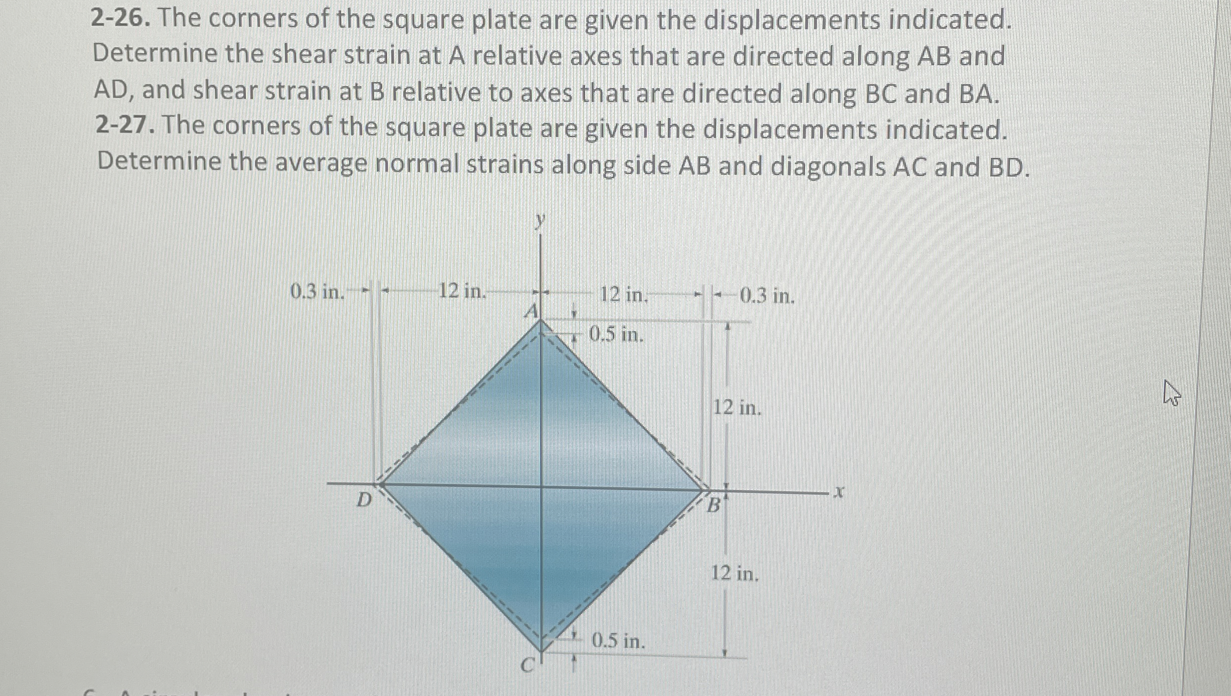 2 - 2 6 . The corners of the square plate are