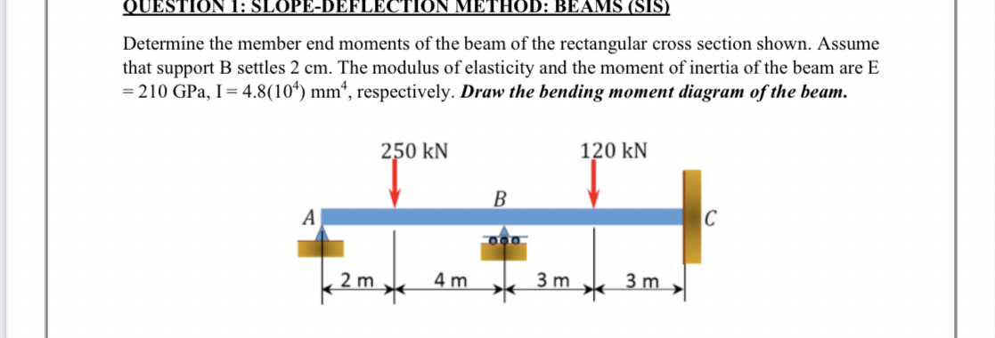 OUESTION 1 : SLOPE - DEFLECTION METHOD: BEAMS (