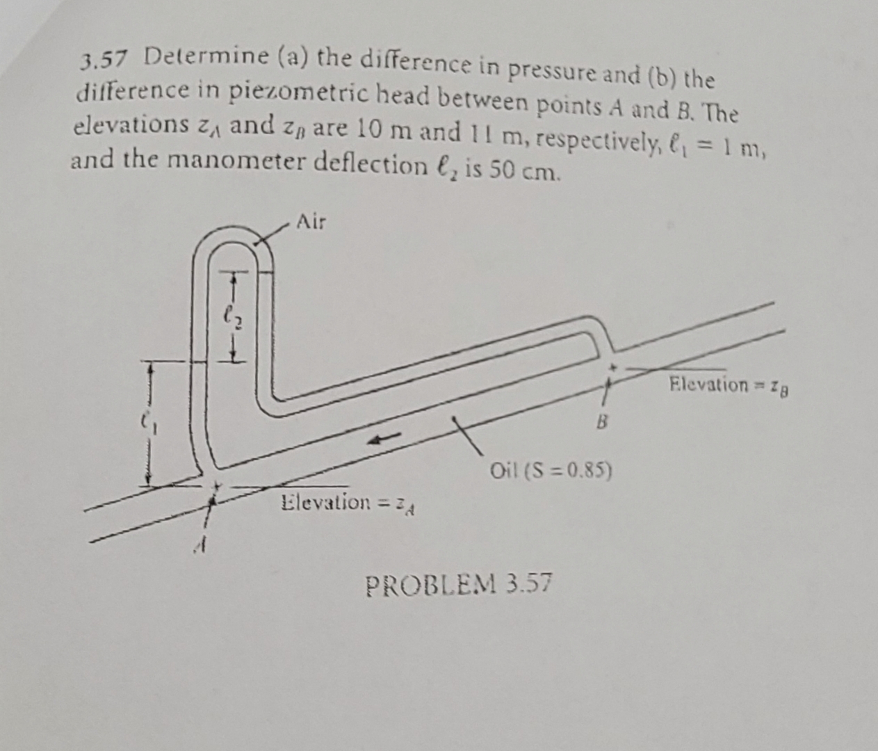3 . 5 7 Determine ( a ) the difference in