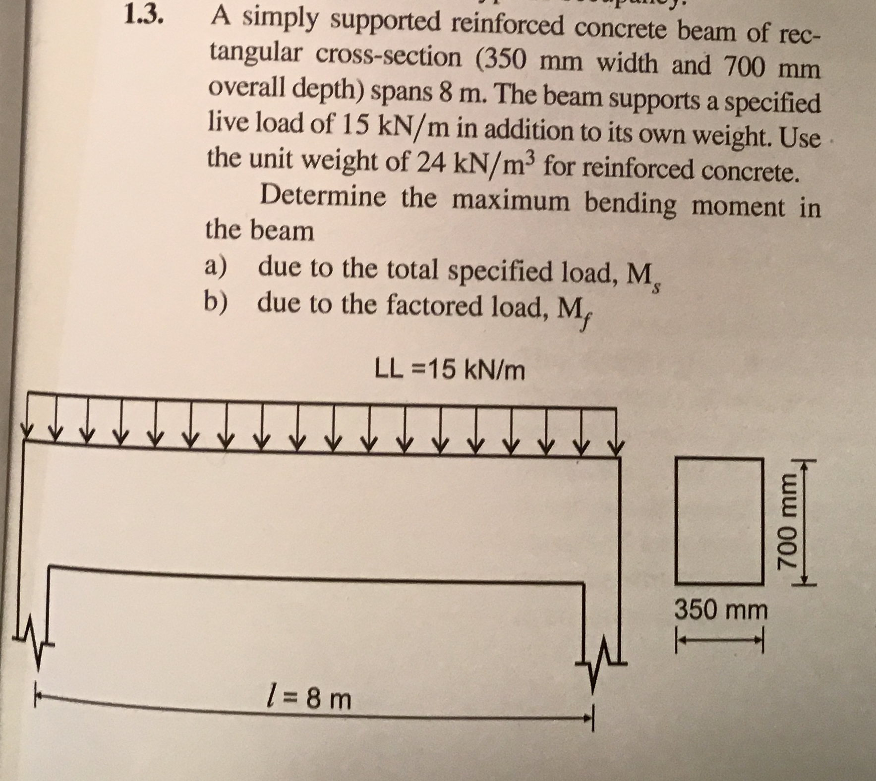1 . 3 . A simply supported reinforced concrete
