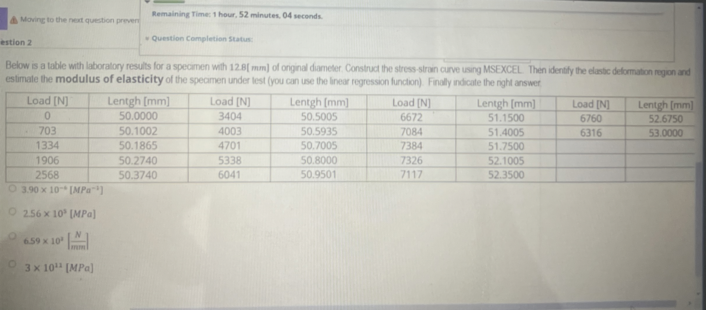Below is a table with laboratory results for a