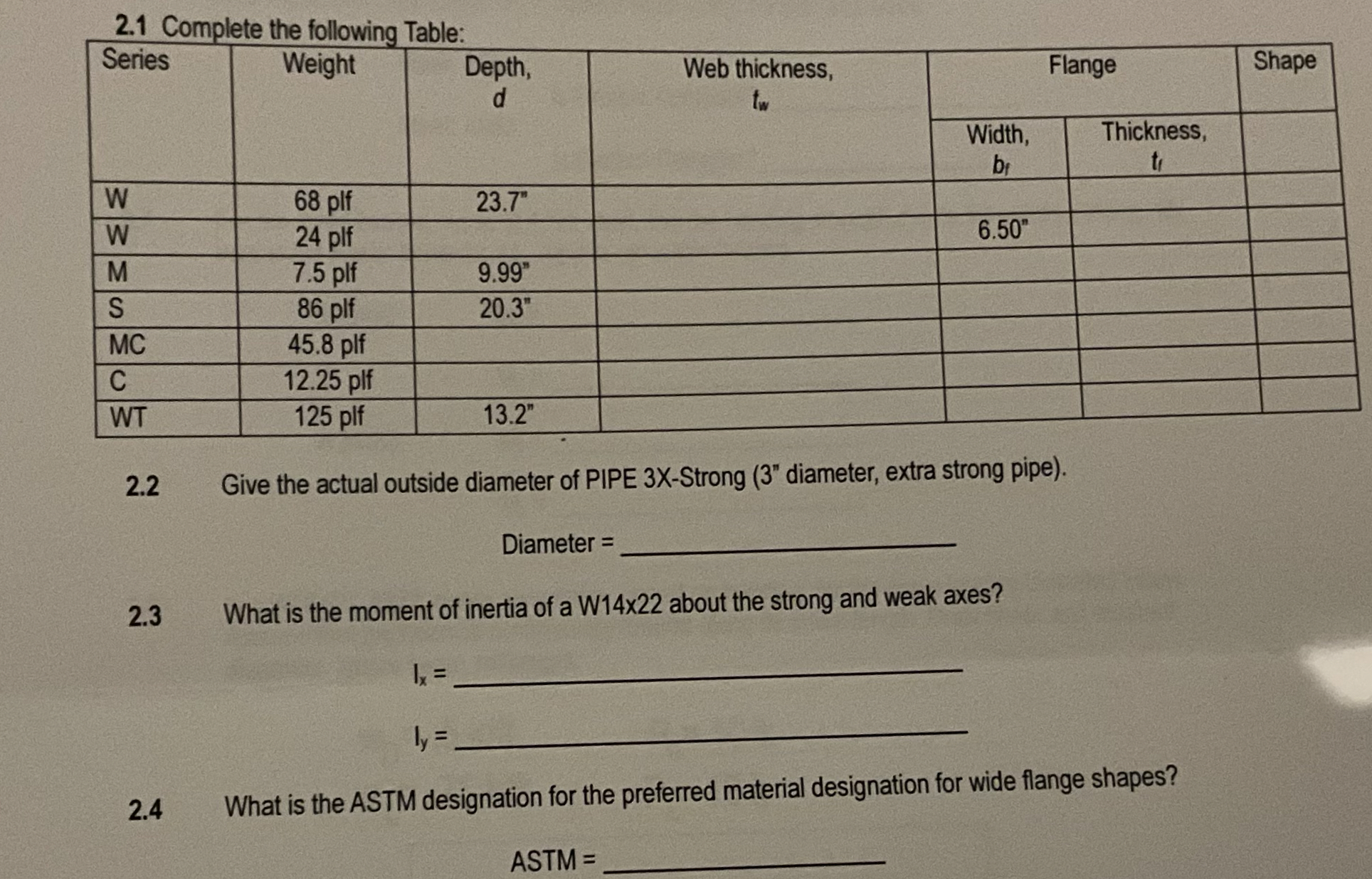 2 . 1 Complete the following Tale, solve 2 . 1 -