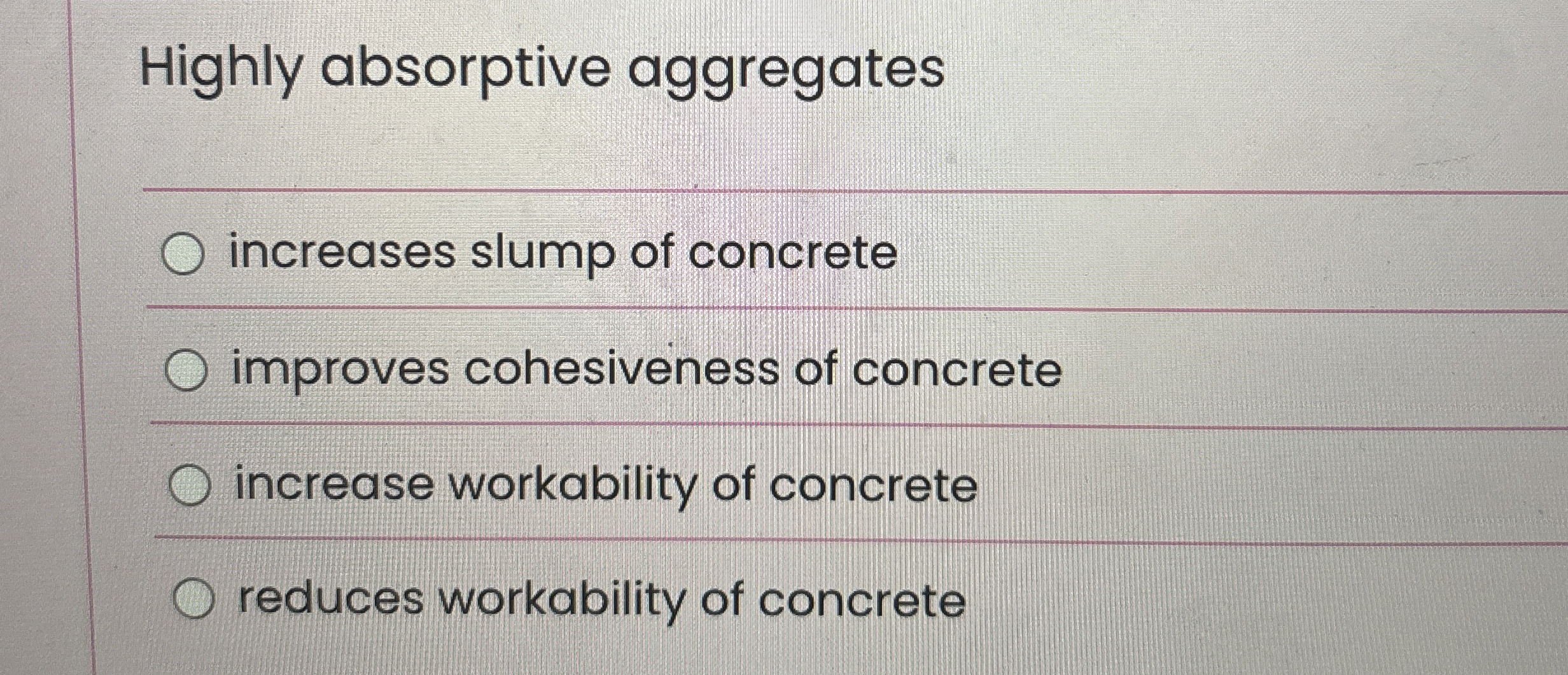 Highly absorptive aggregates increases slump of