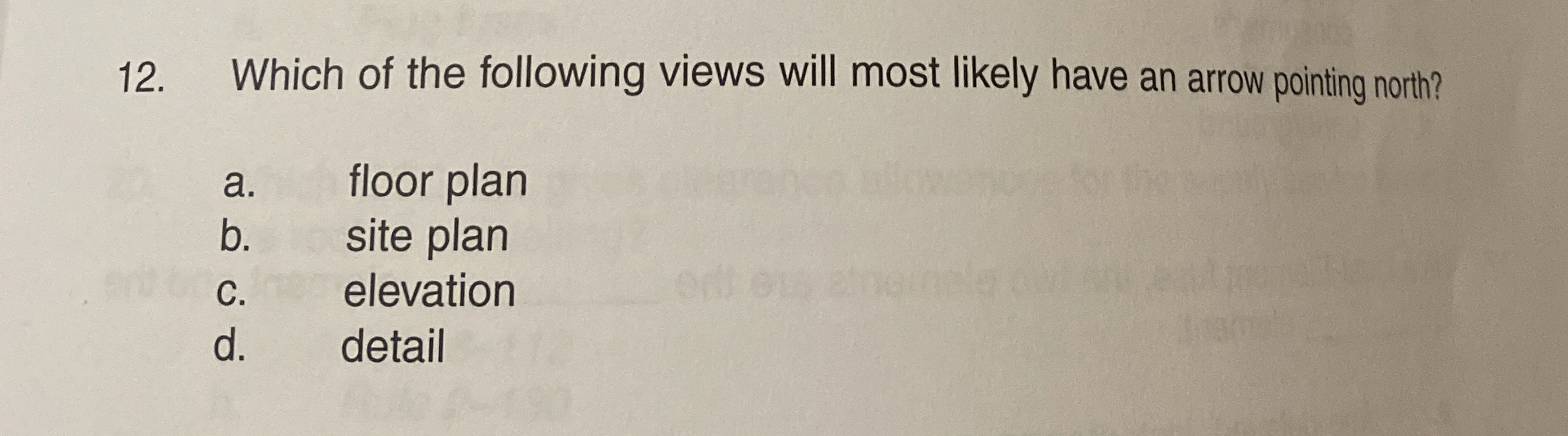 Which of the following views will most likely