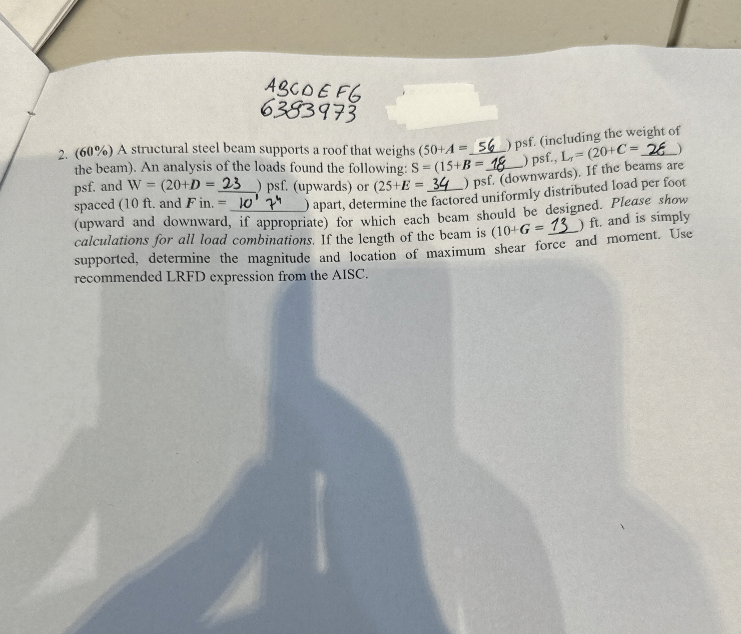 Homework Pleae help me 6 3 8 3 9 7 3 ( 6 0 % ) A