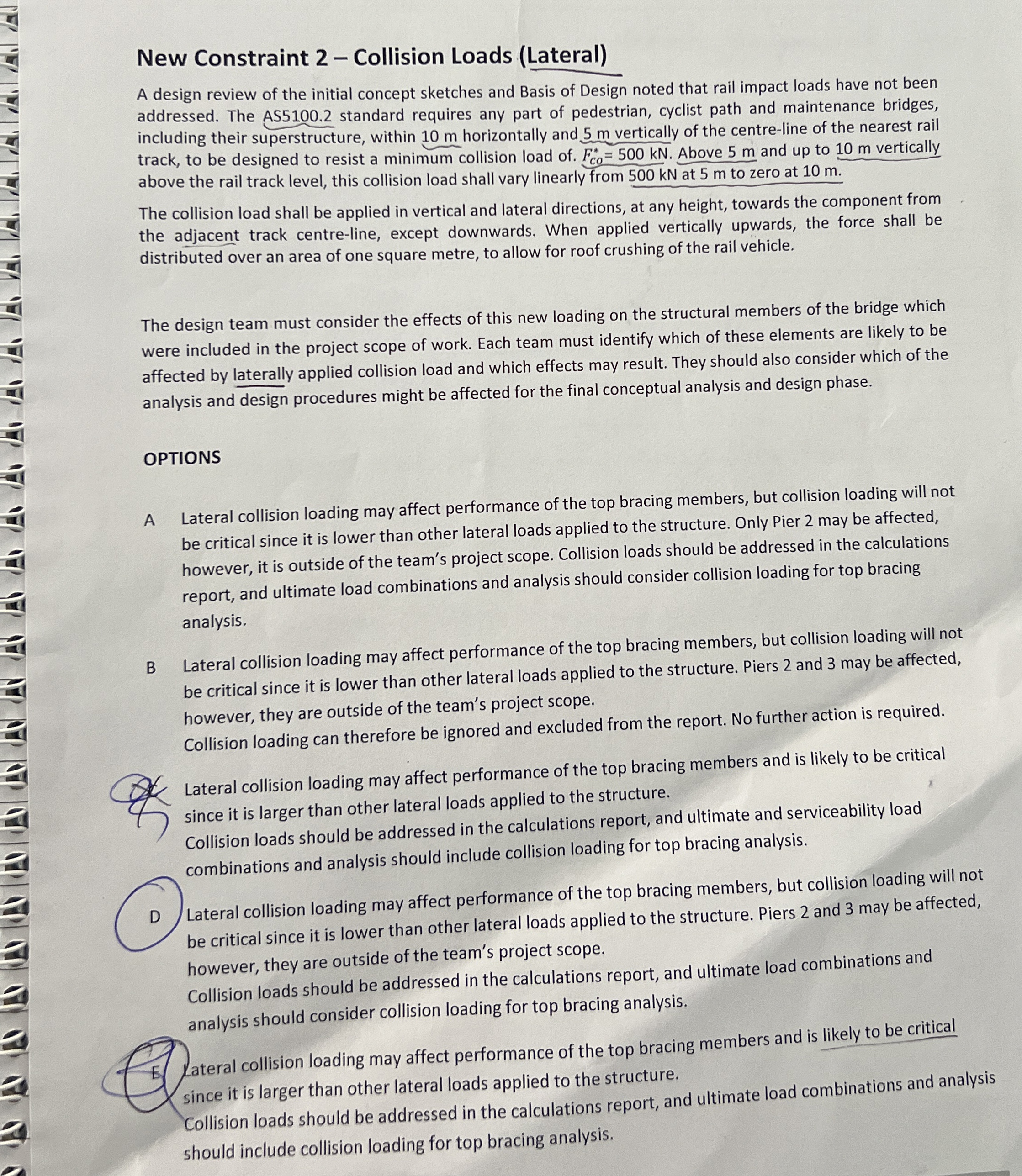 New Constraint 2 - Collision Loads ( Lateral ) A