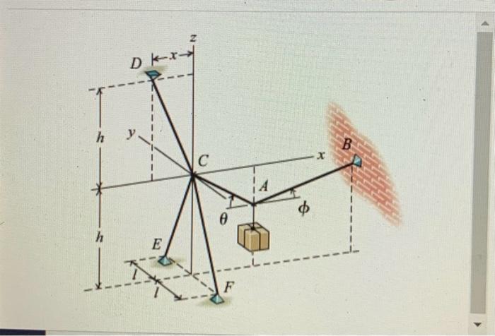 As shown, a system of cables suspends a crate