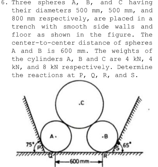Three spheres A , B , and C having their