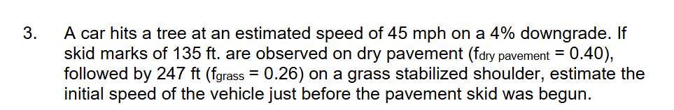 A car hits a tree at an estimated speed of 4 5