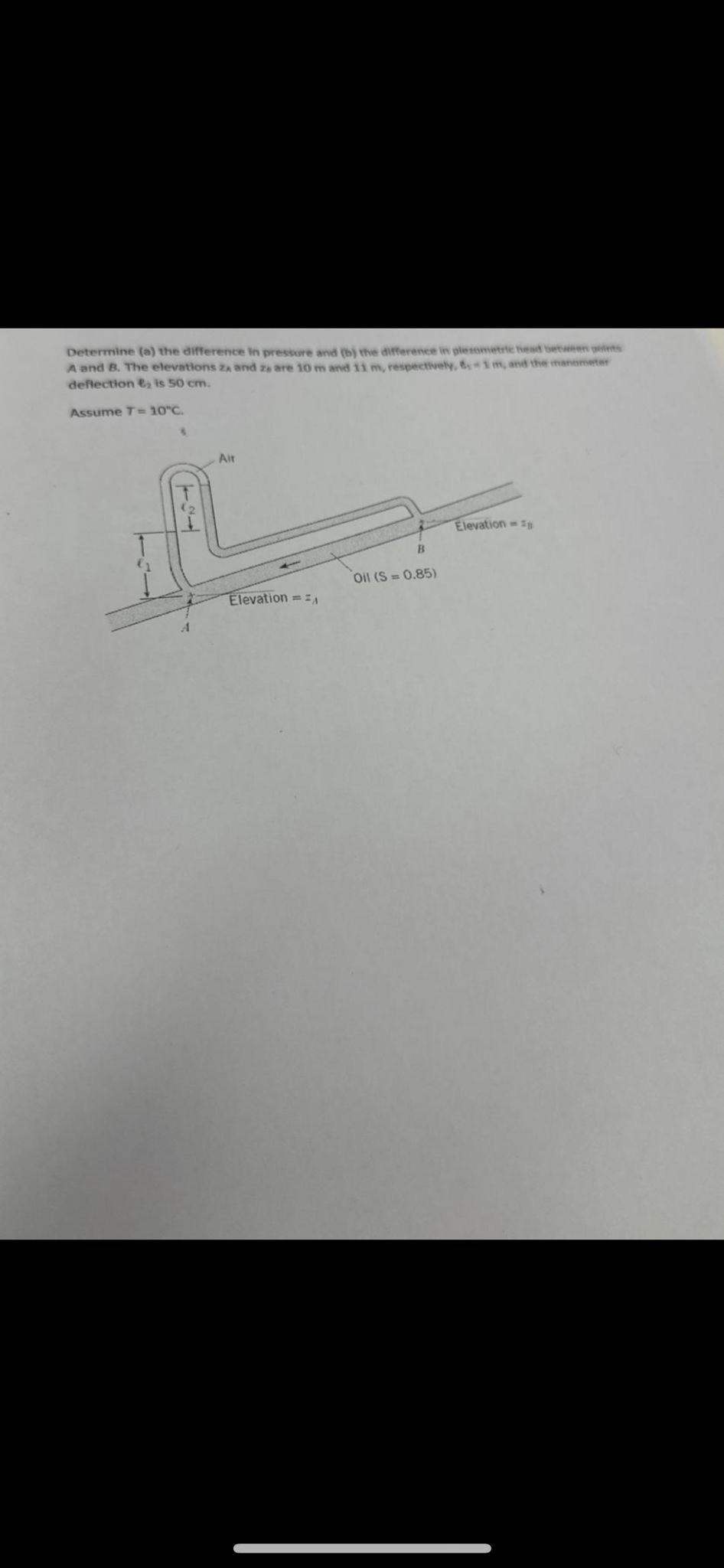 X + Determine ( a ) the difference in pressure