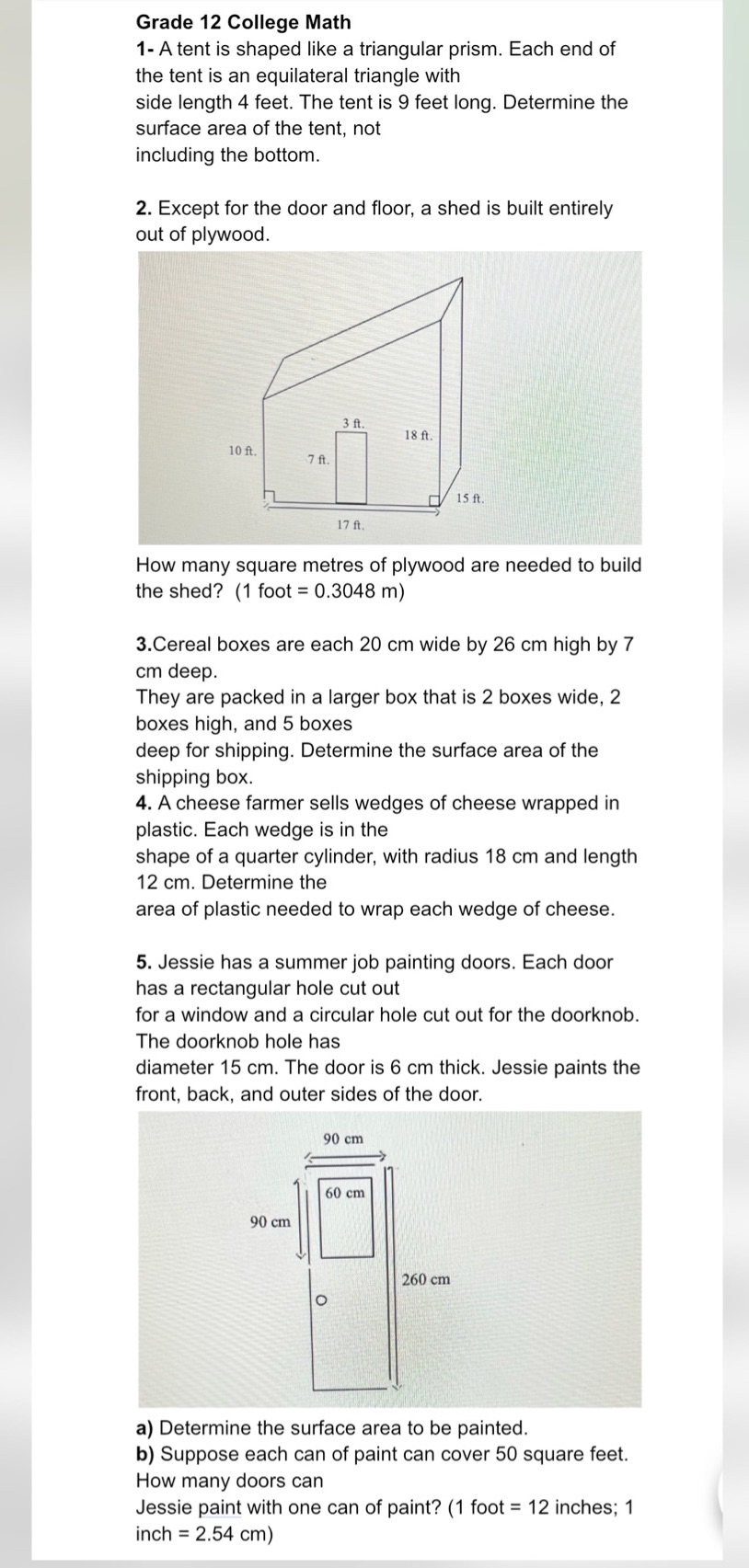 Please answer the following questions Grade 12