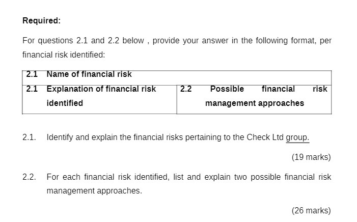 Required: For questions 2.1 and 2.2 below ,
