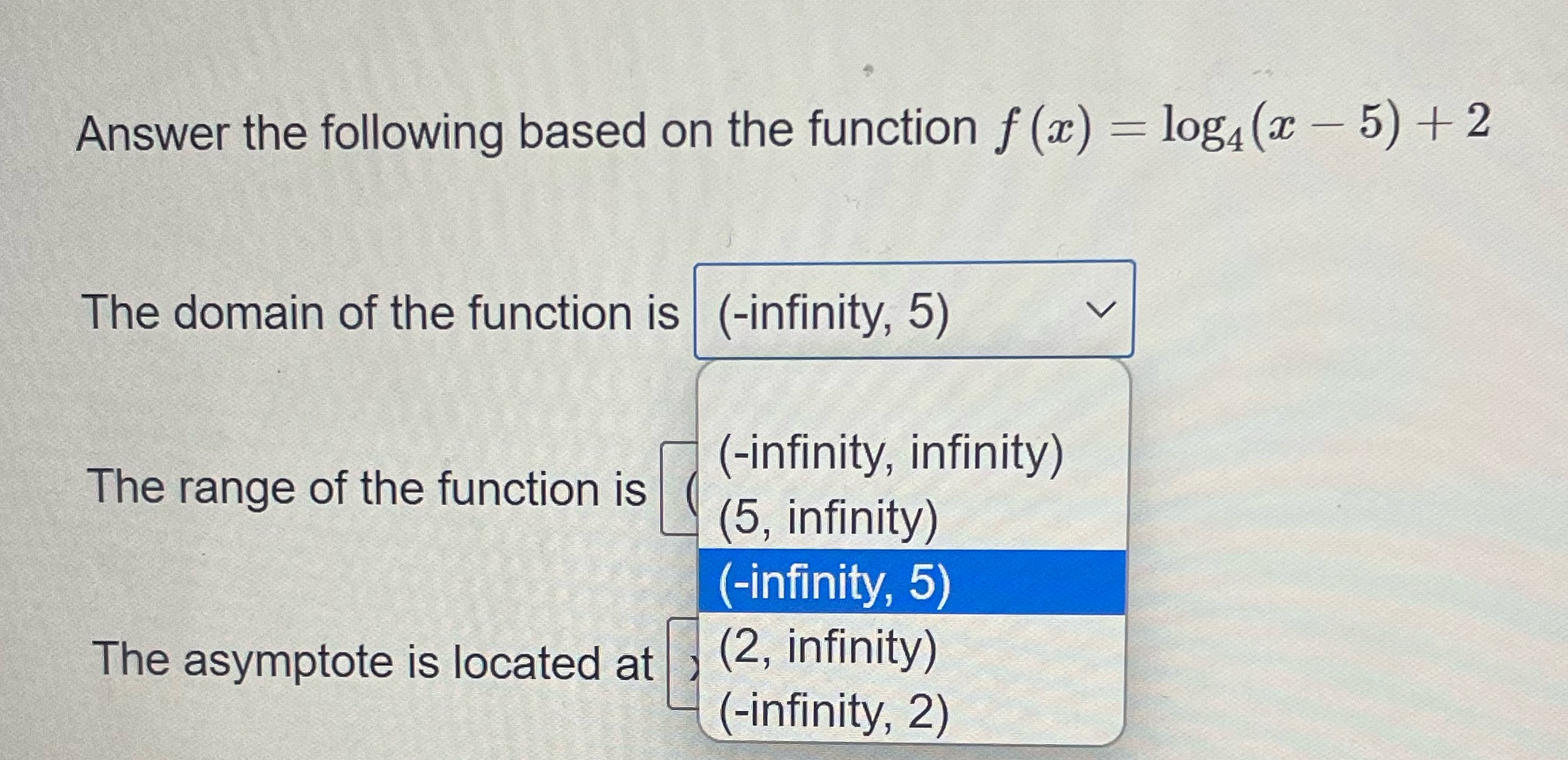 what is the domain of the function Answer the