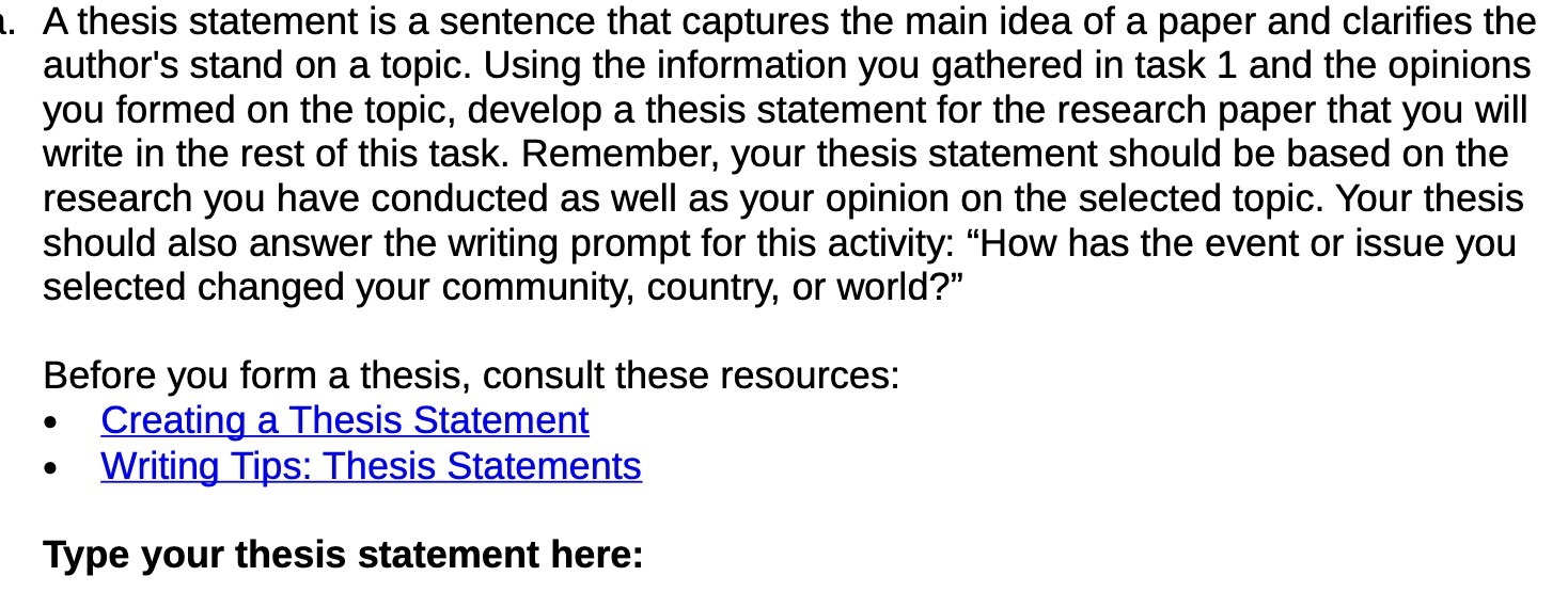 1. Athesis statement is a sentence that captures