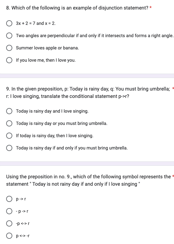 8. Which of the following is an example of