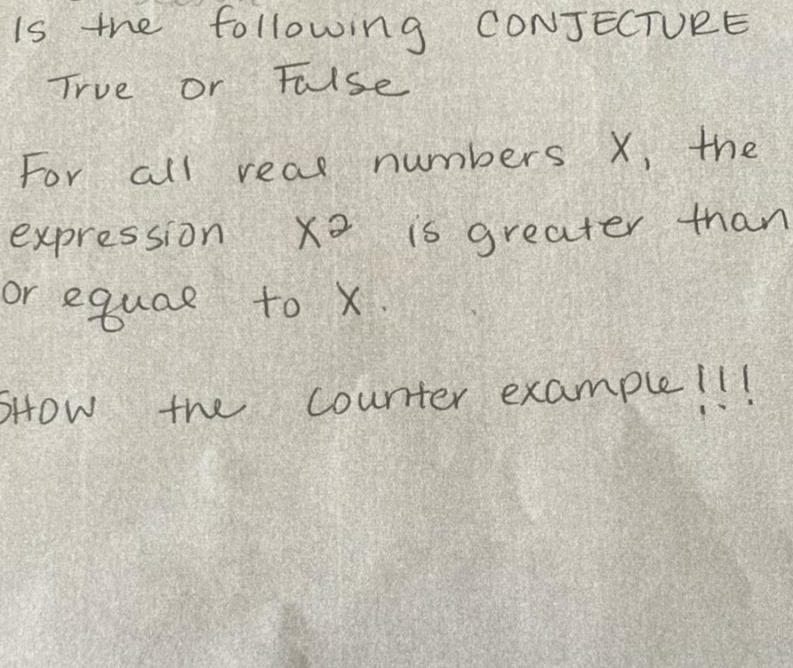 Is the following CONJECTURE True or False For all
