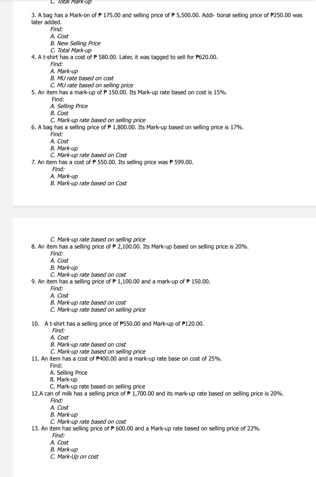 W Module 6: Differentiating Markon, Mark down and