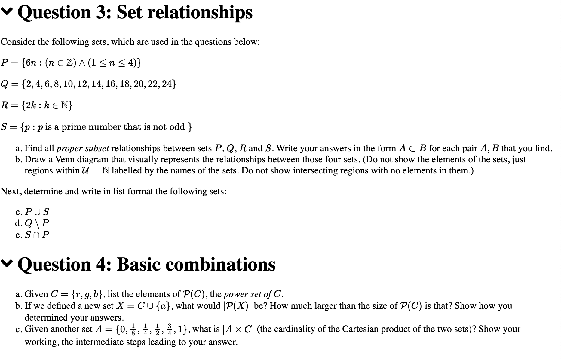 Part 1: f Maths Exercises (ILO 4; 7 marks) Write