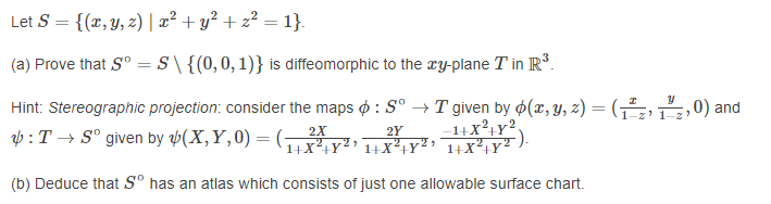 Let S = {(x, y, z) | x2 + y? + 2? =1} (a) Prove