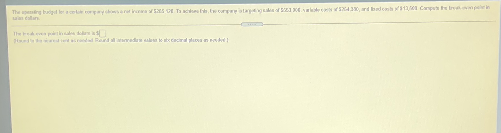 The operating budget for a certain company shows