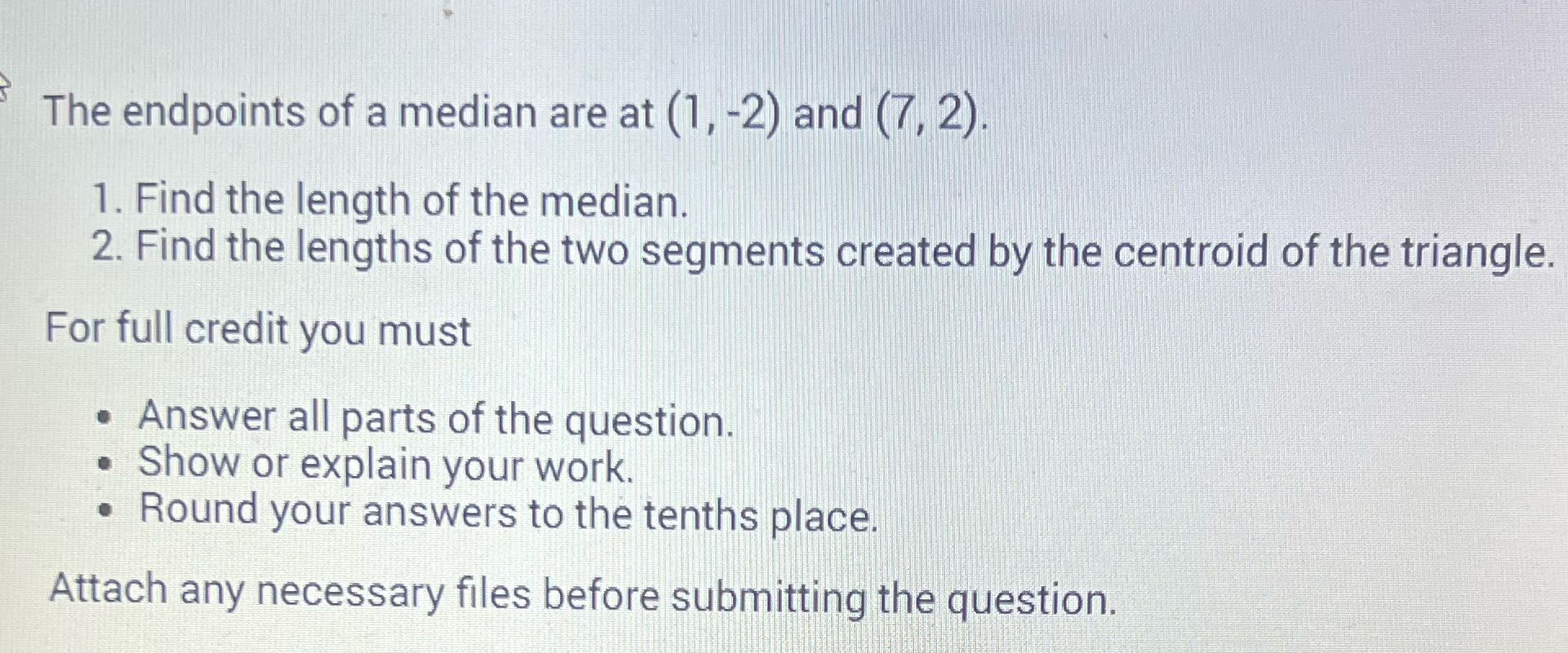 What are the lengths of the median?What are the