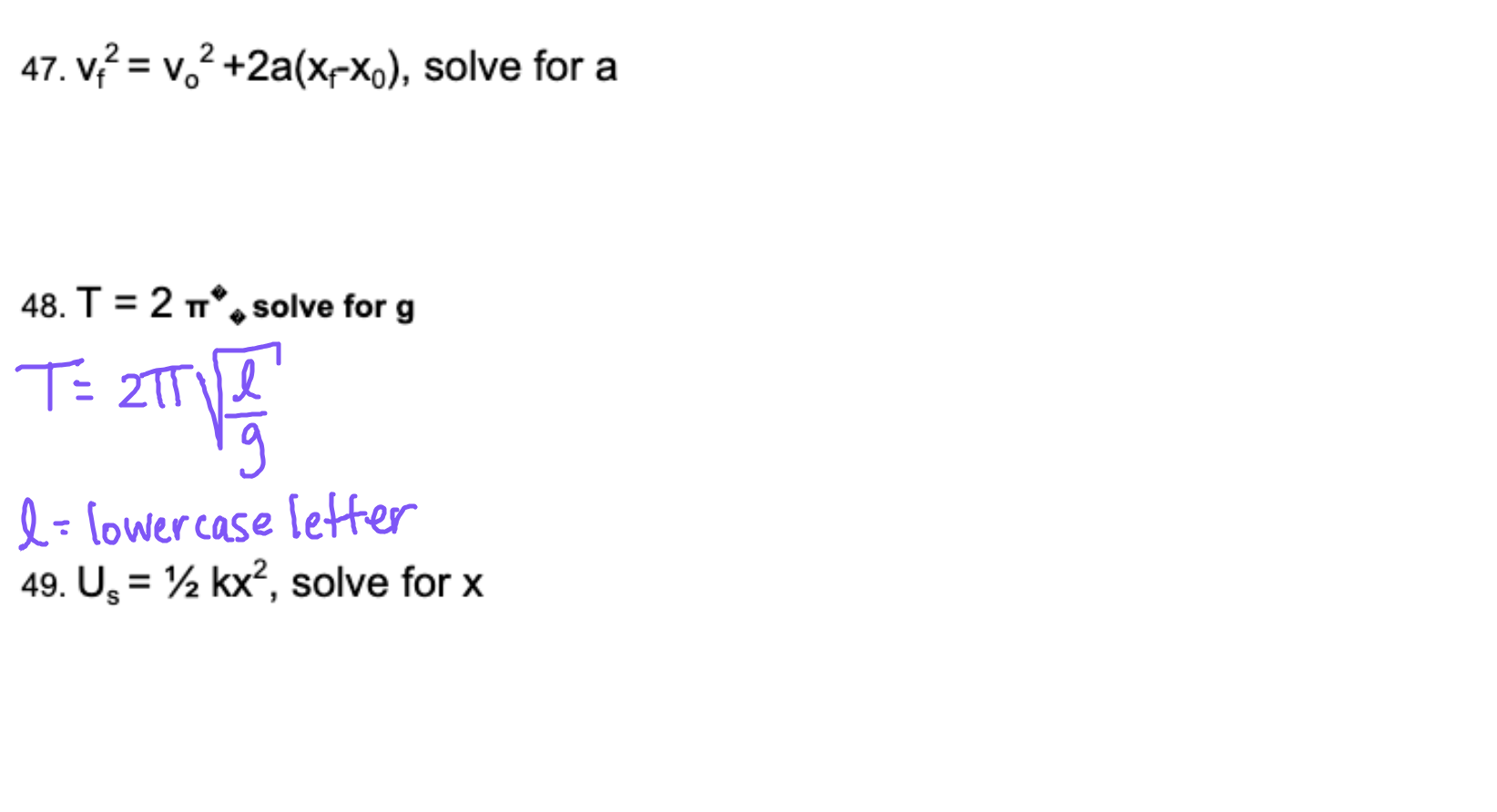 Solving Equations Directions: Use algebra to