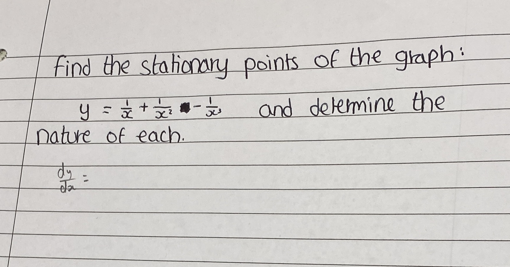 differentiation Find the stationary points of the