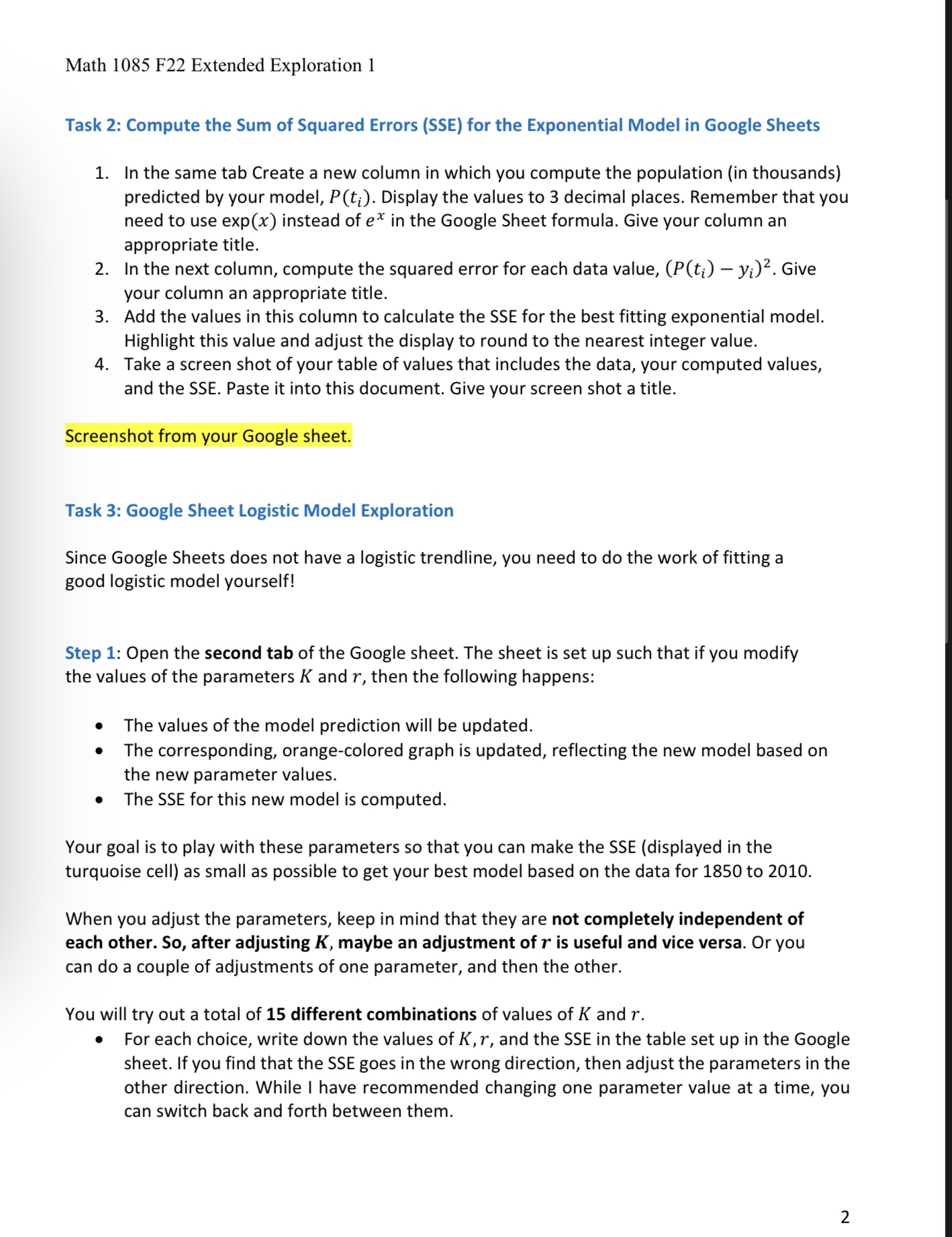 J 1 of 4 Math 1085 F22 Extended Exploration 1