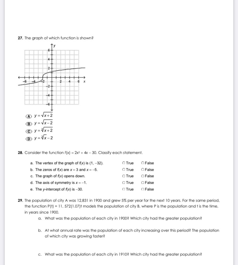 This is 11th grade Advanced Algebra C&C. Please