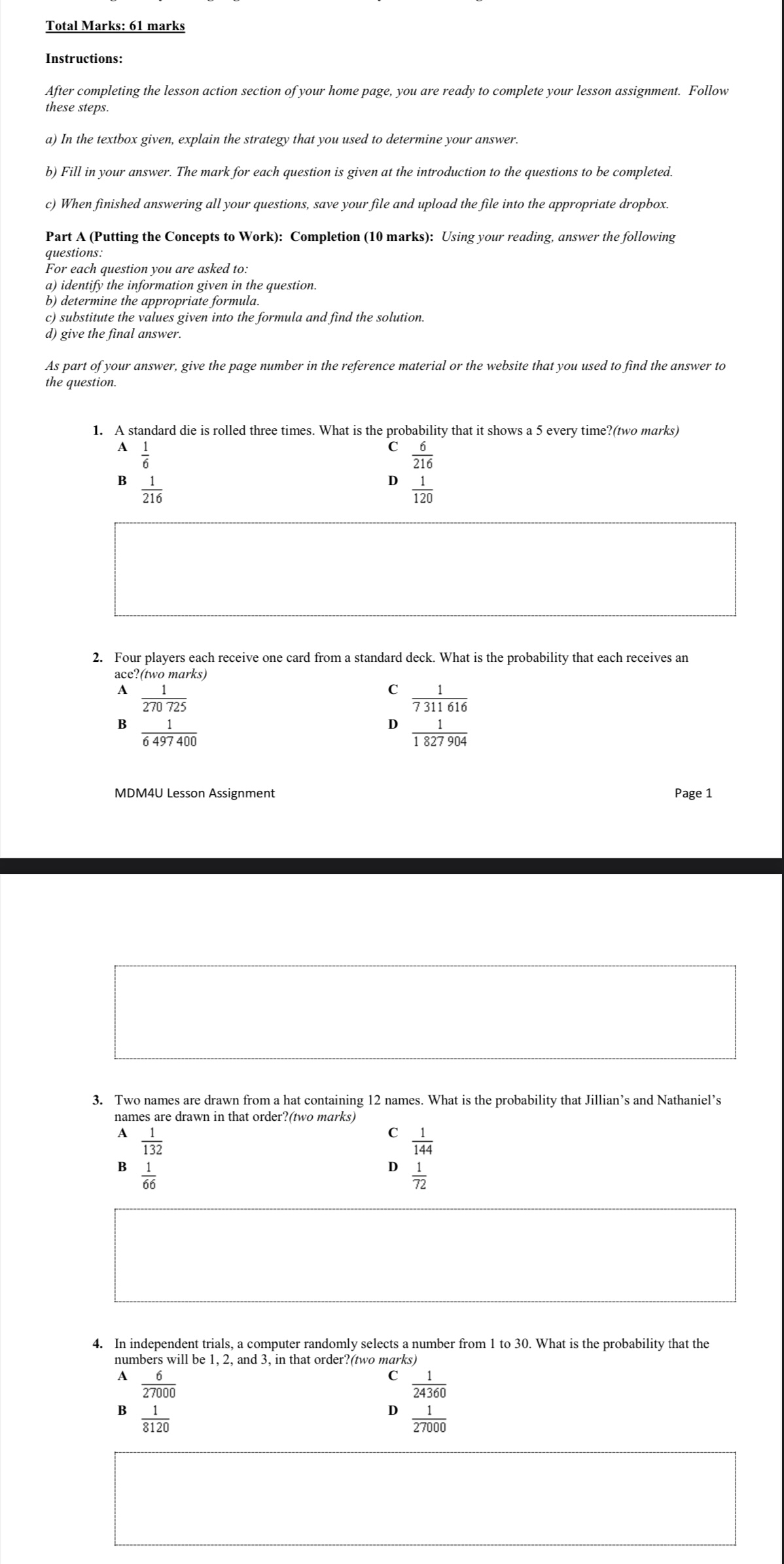 3. A lottery ticket contains six different