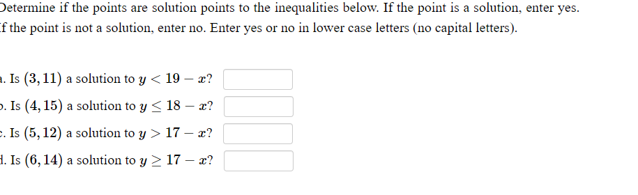)eteriuine if the points are solution points to