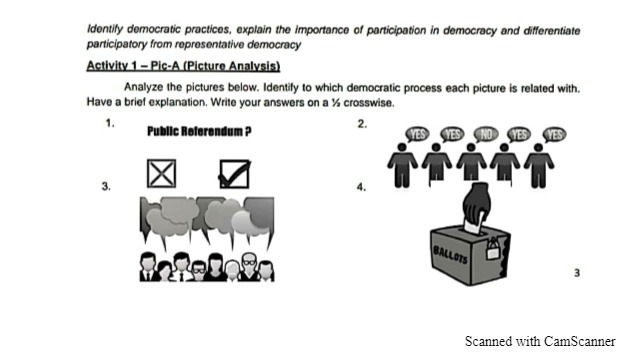 Identity democratic practices, explain the