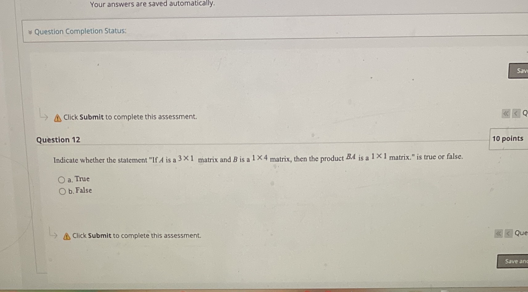 Your answers are saved automatically. Question