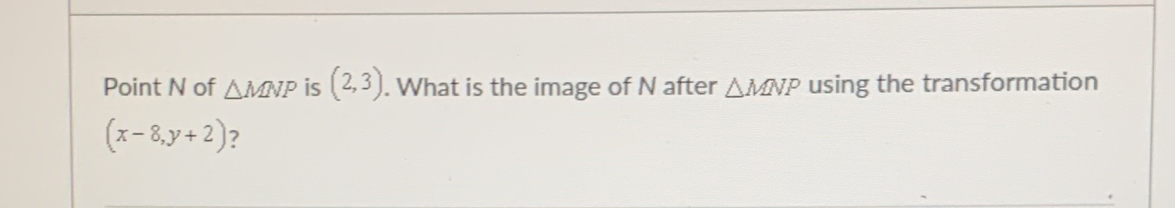 What would be the answer for this question? Point