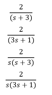 Determine the inverse of the following transforms