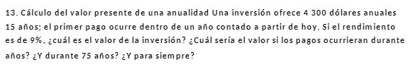 13. Calculo del valor presente de una anualidad