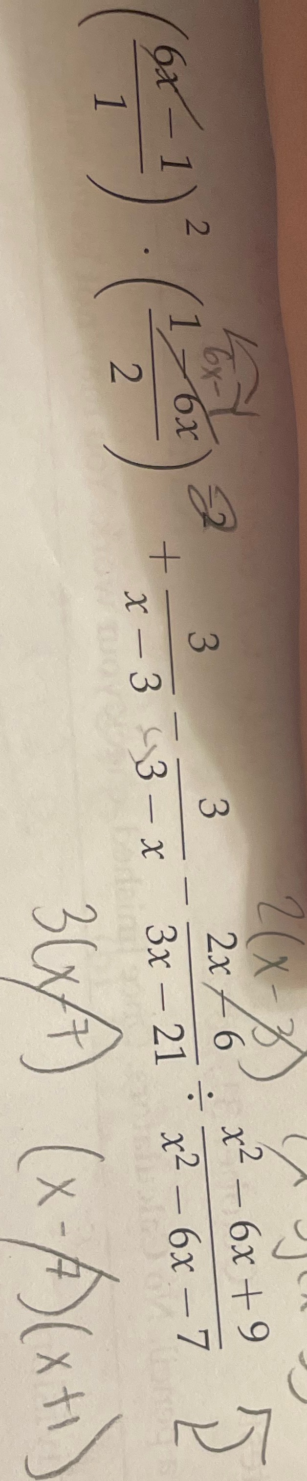 can you help me solve this 6x- 2( x- 7 6x - 1 17