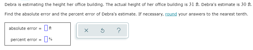 Debra is estimating the height her office