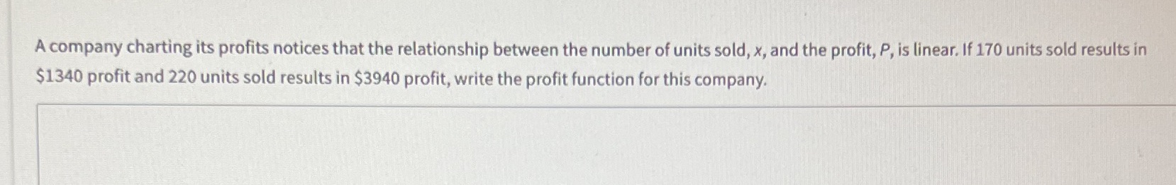 A company charting its profits notices that the
