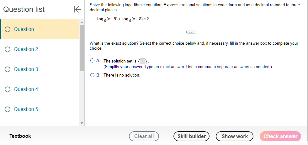 answer and show all work Question list Solve the